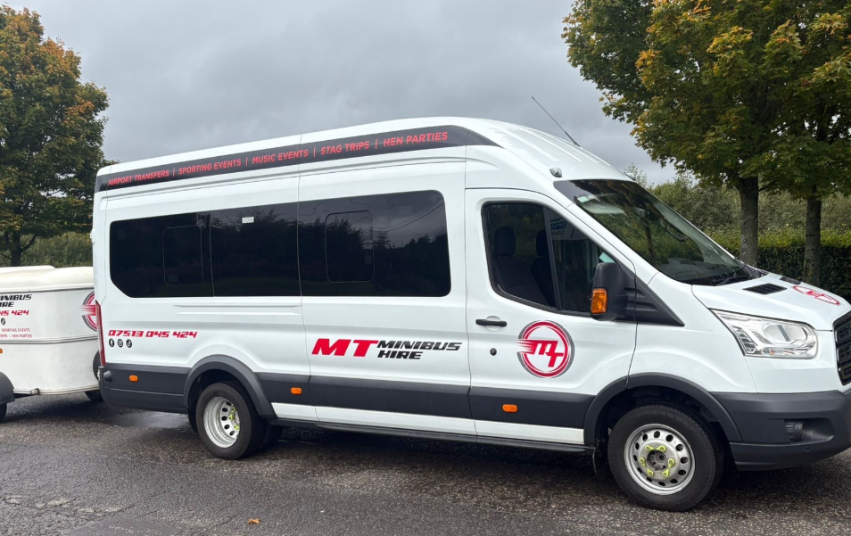 an MT Minibus with trailer