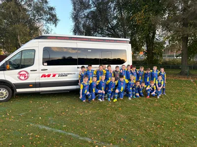 A Junior Football Team using MT Minibus Hire